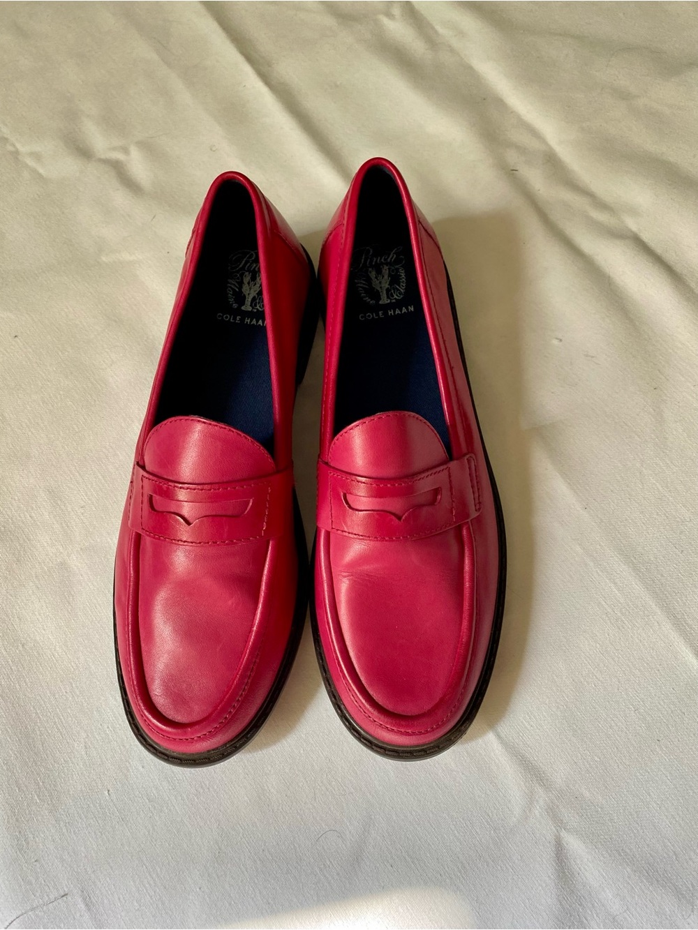 Cole Haan Bright Pink Leather Penny Loafers